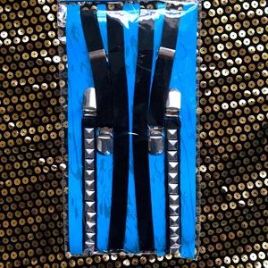 Black Studded Suspenders